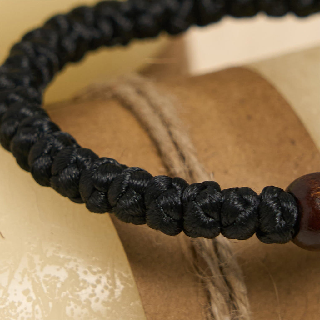 Blue & Black Cross-Knot String Bracelet
