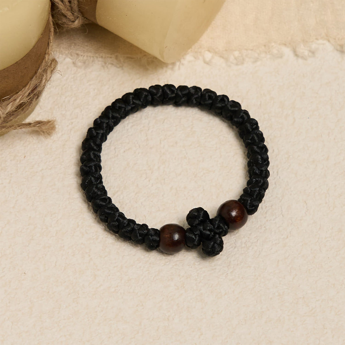 Blue & Black Cross-Knot String Bracelet