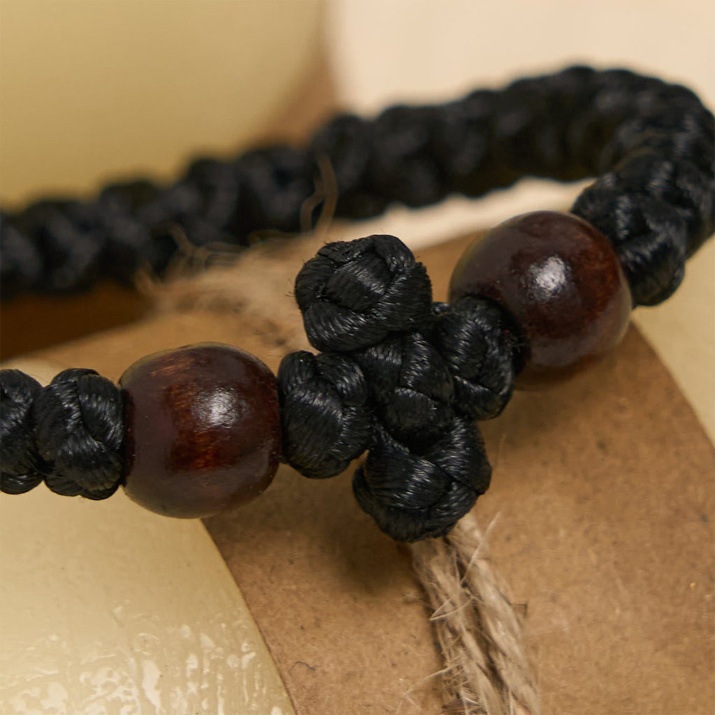 Blue & Black Cross-Knot String Bracelet