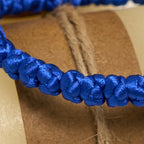 Blue & Black Cross-Knot String Bracelet