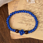 Blue & Black Cross-Knot String Bracelet