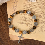 St. Benedict Symbol Tiger's Eye Bracelet