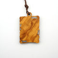 Olive Wood & Metal Virgin Mary Pendant Necklace