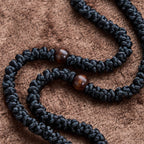 Blue & Black Cross 100 Blessing Knots String Necklace