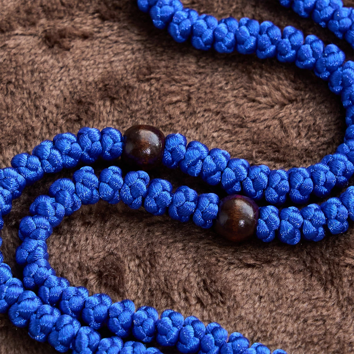 Blue & Black Cross 100 Blessing Knots String Necklace