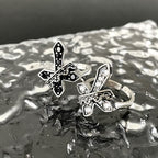 2colors Modern Ring with Cross & Regal Crown
