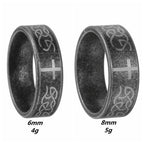 Artisanal Aged 925 Silver Ring with Celtic Knot & Cross