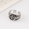 Classic Silver Cross Ring with Ornate Patterns