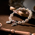 Multi-color Floral Ceramic Stretch Bracelet with Miraculous Medal