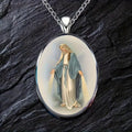 Pray Virgin Mary Blessed Pendant Miraculous Medal Necklace