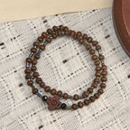 Classic Wooden Bead Bracelet with Cross