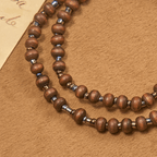Classic Wooden Bead Bracelet with Cross