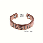 Minimalist Jesus Symbol Adjustable Copper Ring