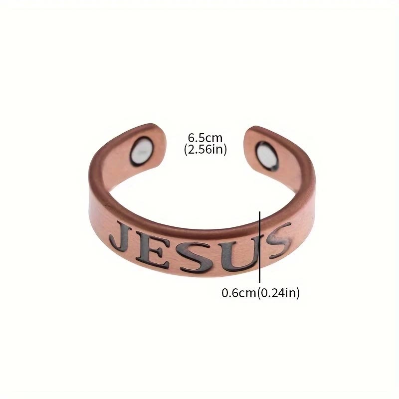 Minimalist Jesus Symbol Adjustable Copper Ring