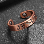 Minimalist Jesus Symbol Adjustable Copper Ring
