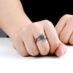Vintage Crucifix Relief Stainless Steel Ring
