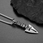 Red Cross Spearhead Necklace with Baroque Elements with Vintage Scroll