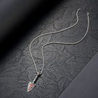 Red Cross Spearhead Necklace with Baroque Elements with Vintage Scroll