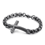 Multicolor Minimalist Cross Bracelet with Sleek Lines and Faithful