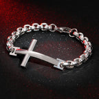 Multicolor Minimalist Cross Bracelet with Sleek Lines and Faithful