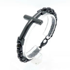 Multicolor Minimalist Cross Bracelet with Sleek Lines and Faithful