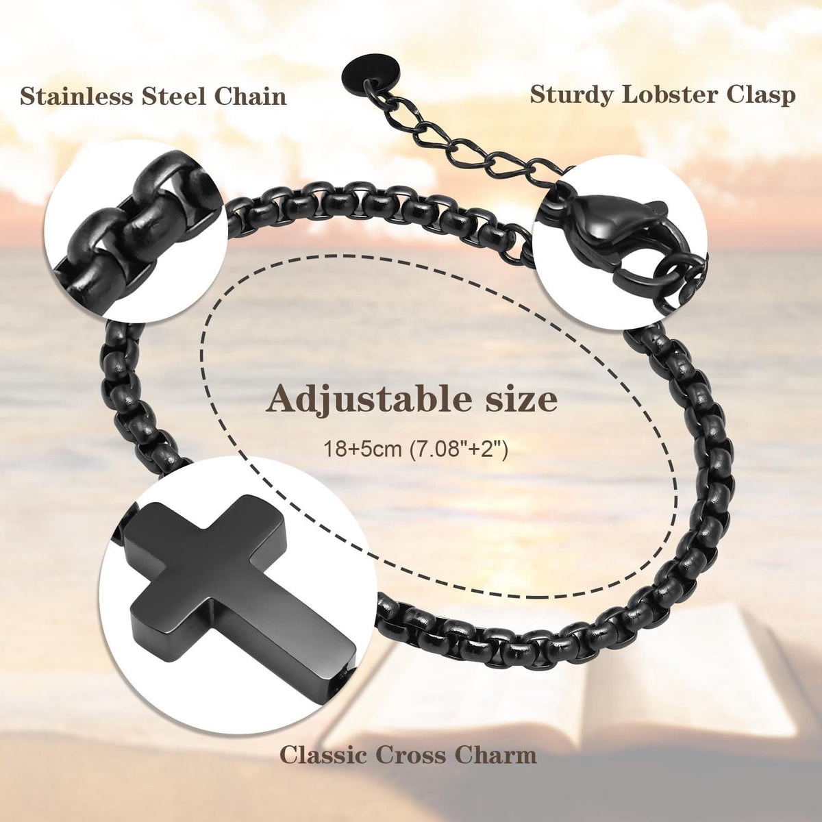 Minimalist Cross Chain Bracelets