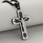 Polished Crucifix Pendant Necklace Available in Four Timeless Color