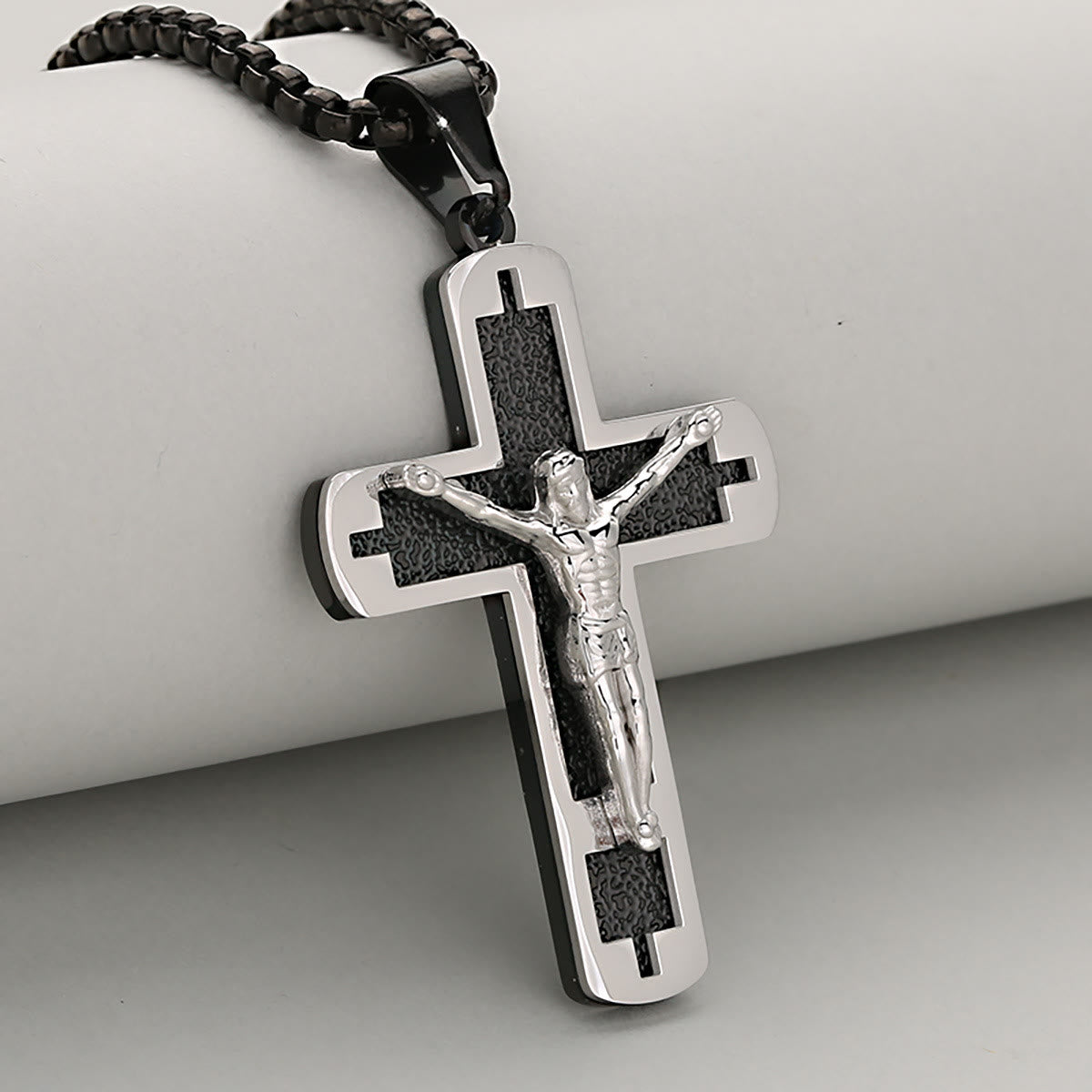 Polished Crucifix Pendant Necklace Available in Four Timeless Color