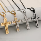 Polished Crucifix Pendant Necklace Available in Four Timeless Color