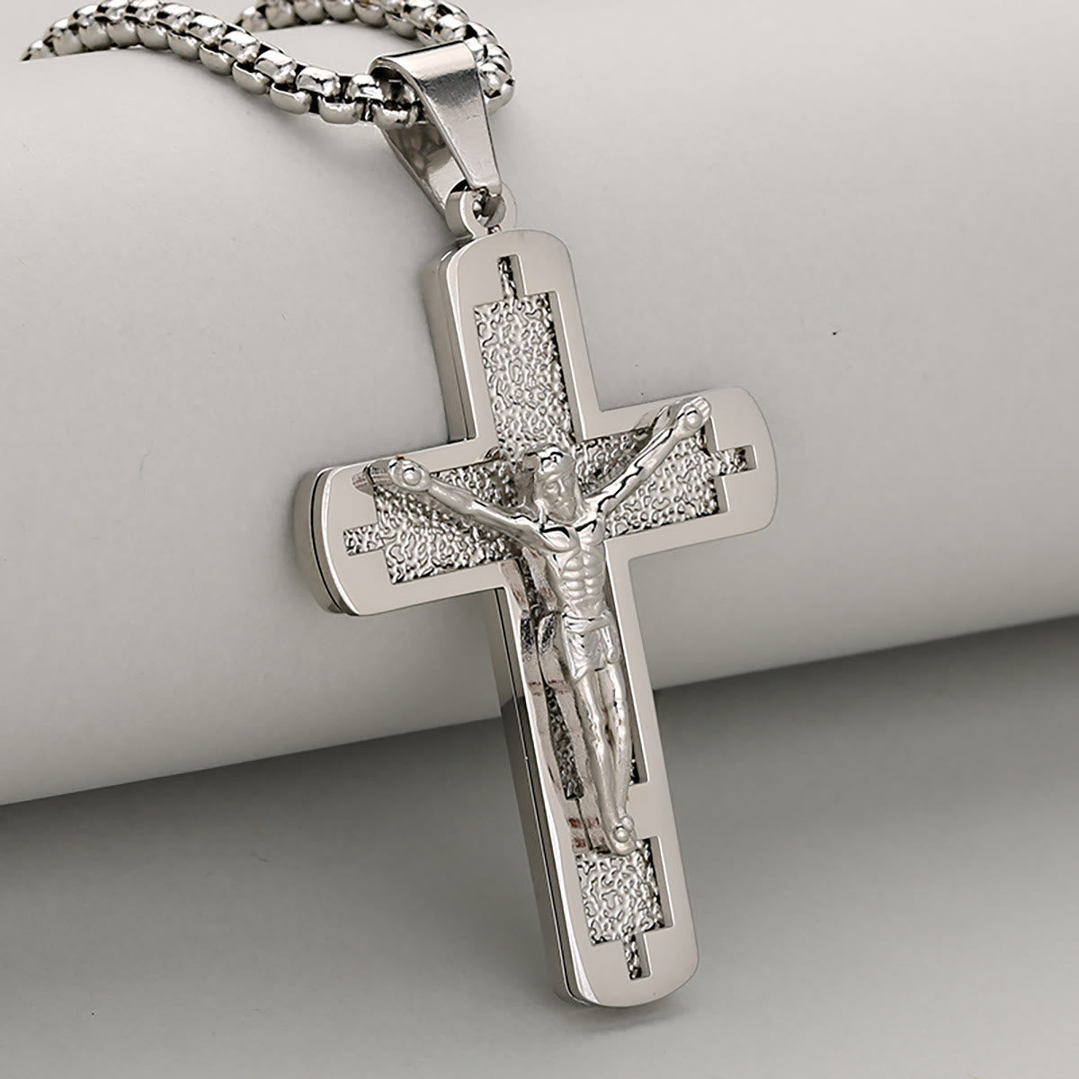 Polished Crucifix Pendant Necklace Available in Four Timeless Color