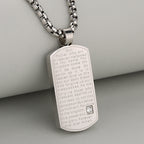 Three Color Lord's Prayer Rectangular Necklace Expressing Faith