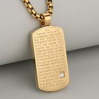 Three Color Lord's Prayer Rectangular Necklace Expressing Faith