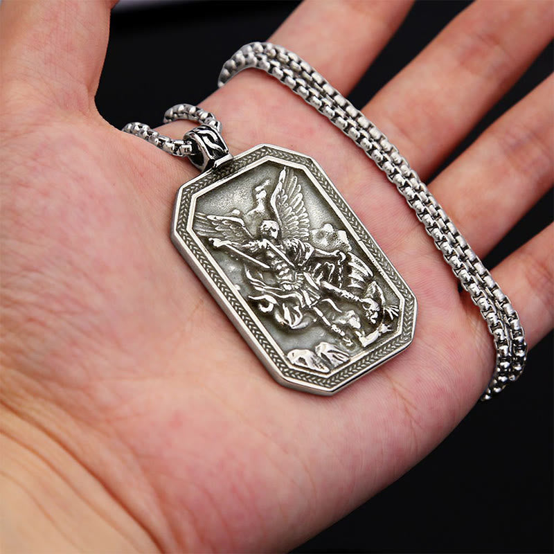 Classic Style St. Michael the Archangel Protection Stainless Steel