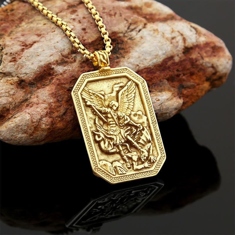 Classic Style St. Michael the Archangel Protection Stainless Steel
