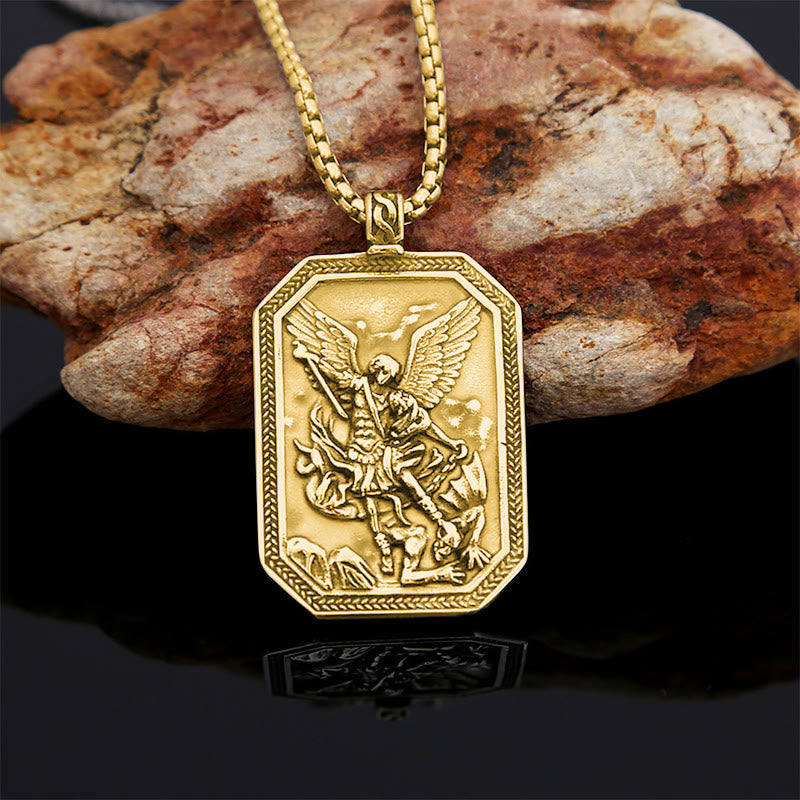 Classic Style St. Michael the Archangel Protection Stainless Steel