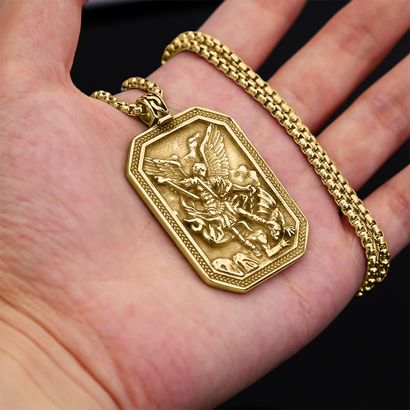 Classic Style St. Michael the Archangel Protection Stainless Steel