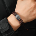 Classic 2 Color St. Benedict Leather Bracelet
