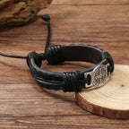 Classic 2 Color St. Benedict Leather Bracelet