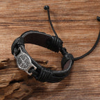 Classic 2 Color St. Benedict Leather Bracelet