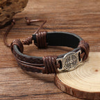 Classic 2 Color St. Benedict Leather Bracelet