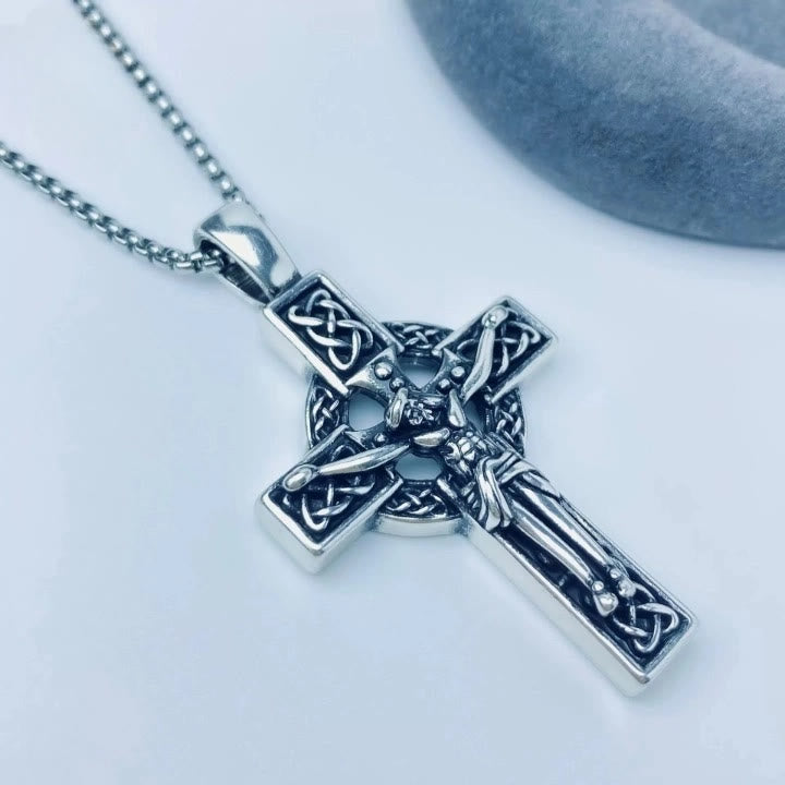 Eternal Faith Celtic Knot Crucifix Pendant Necklace