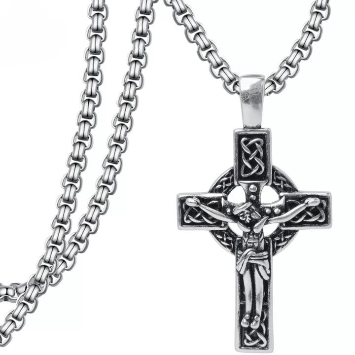 Eternal Faith Celtic Knot Crucifix Pendant Necklace
