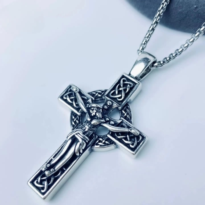 Eternal Faith Celtic Knot Crucifix Pendant Necklace