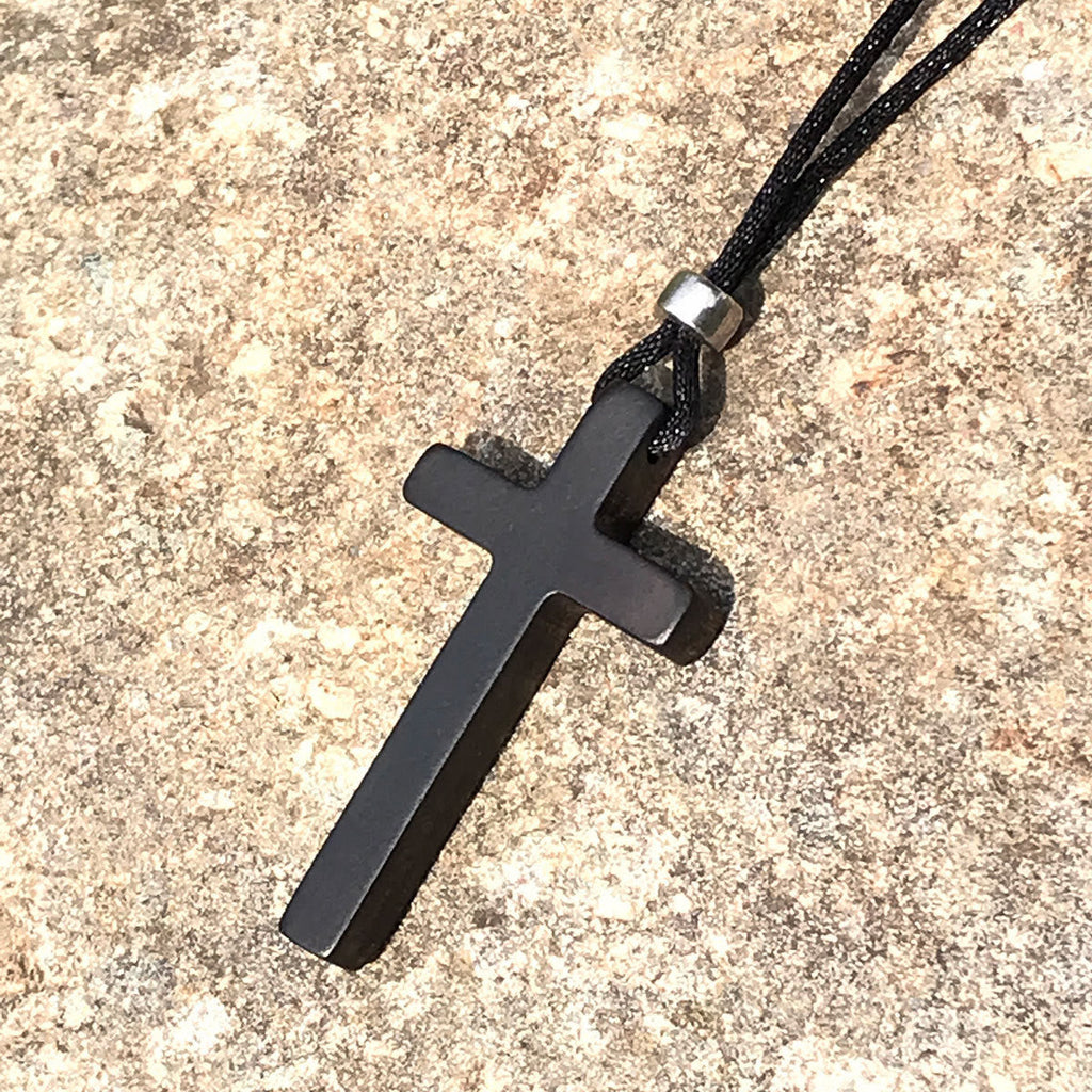 Classic Natural Ebony Cross Necklace