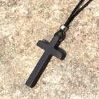 Classic Natural Ebony Cross Necklace