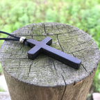Classic Natural Ebony Cross Necklace