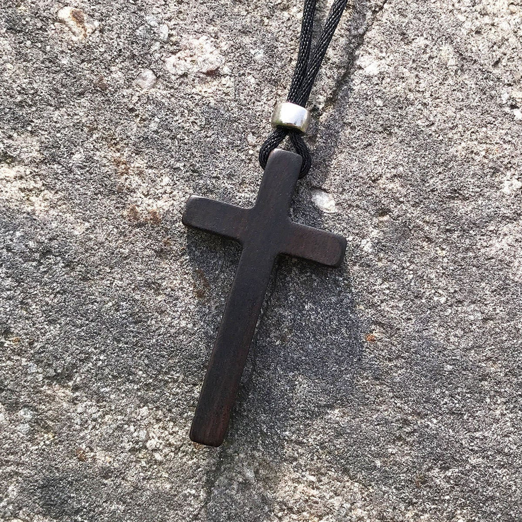 Classic Natural Ebony Cross Necklace