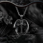 Guardian Angel Wings Cross Pendant Necklace