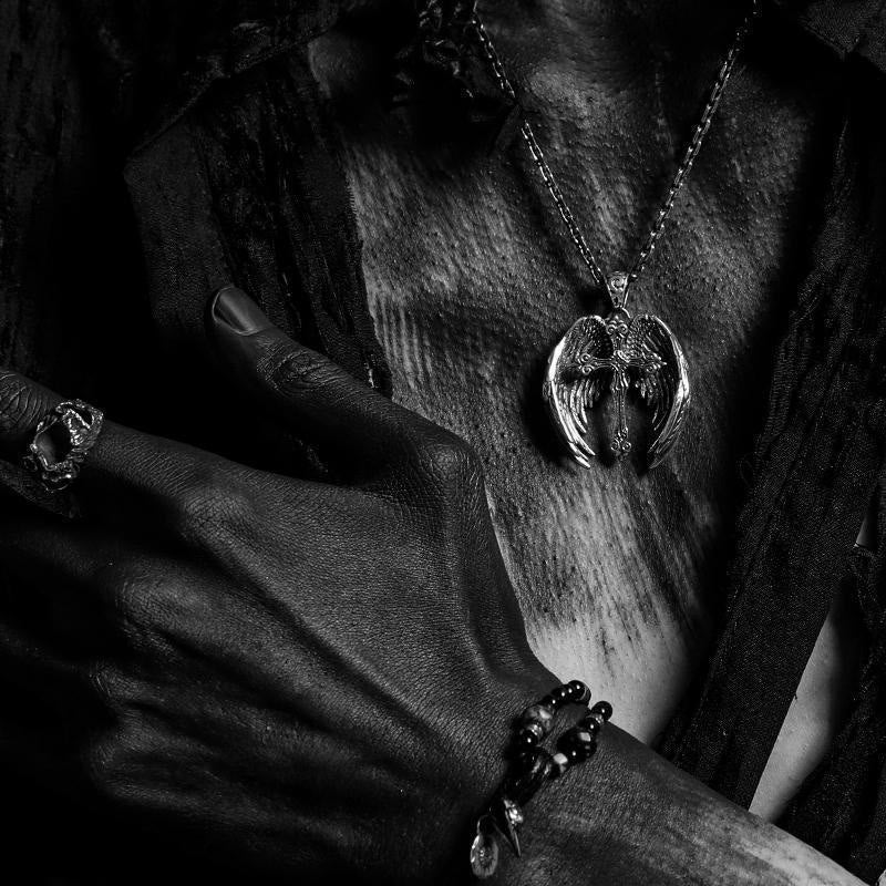 Guardian Angel Wings Cross Pendant Necklace