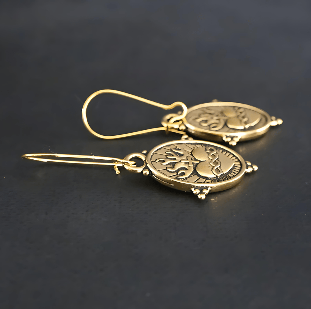 Vintage Style Sacred Heart Dangle Earrings